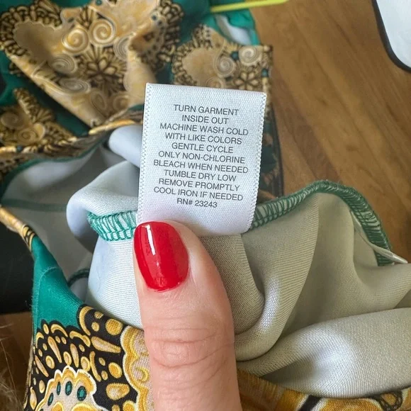 New York & Company Women's Stretch Sheath Dress Gold\Green | Small - Picture 14 of 16